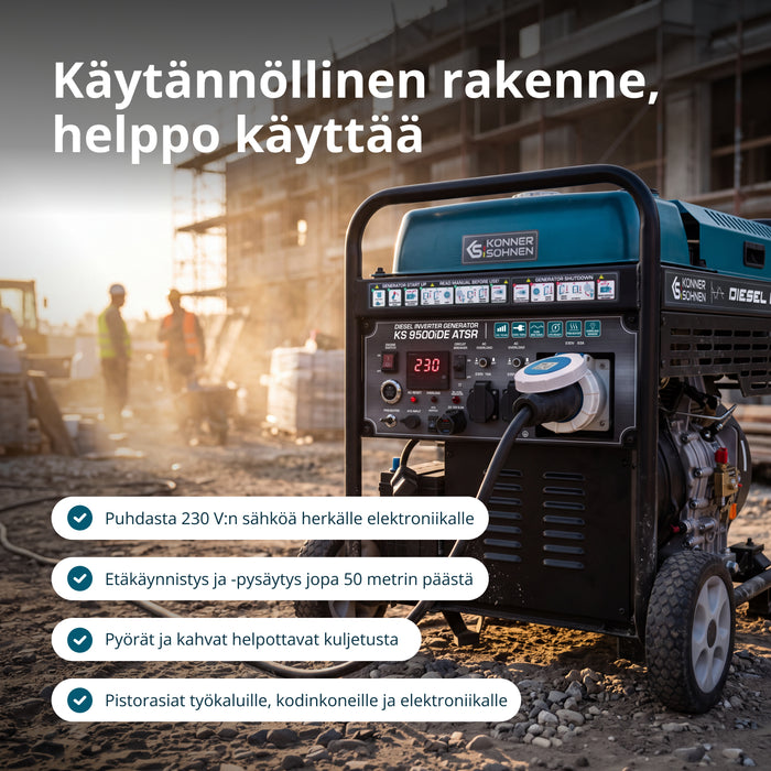 Diesel-invertterigeneraattori KS 9500iDЕ ATSR
