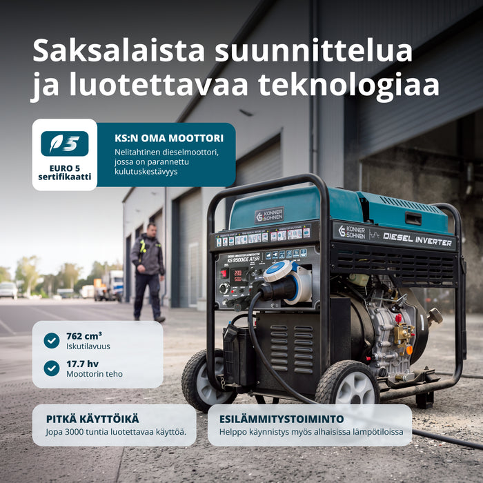 Diesel-invertterigeneraattori KS 9500iDЕ ATSR