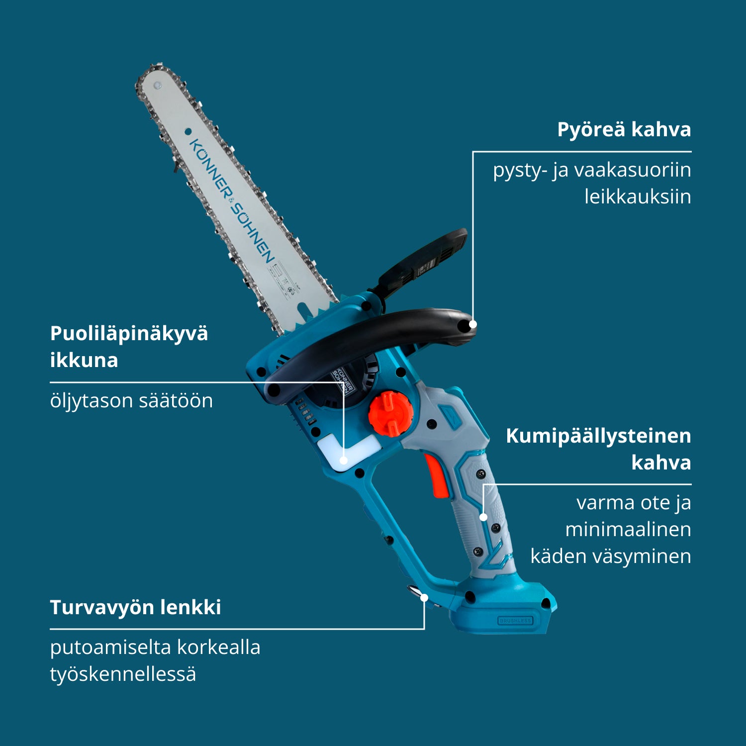 Johdoton Mini Moottorisaha KS MCS20V-12 SET