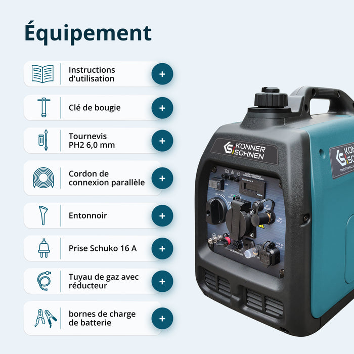 Groupe électrogène à essence-gaz de type inverter KS 3100iG S