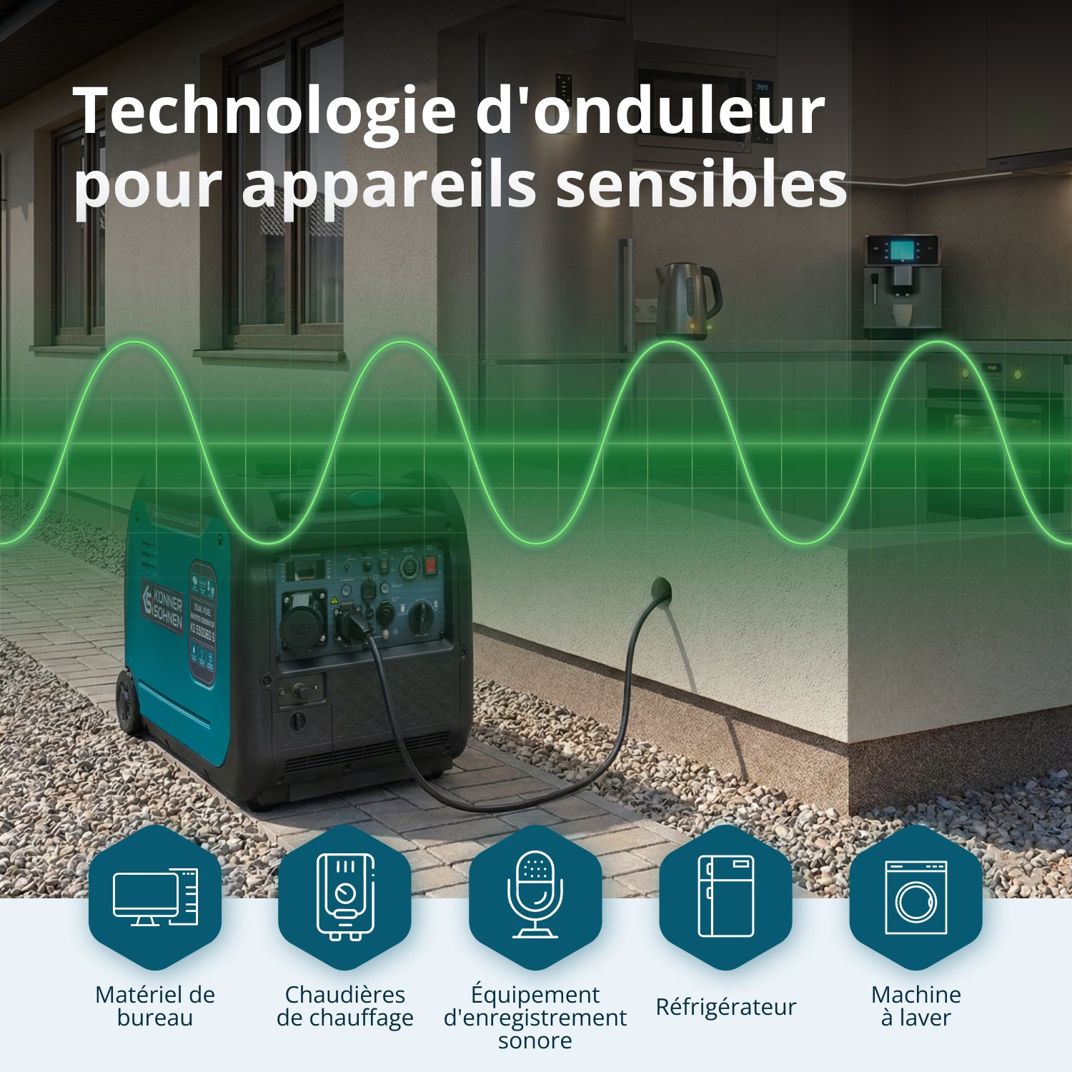 Groupe électrogène à essence-gaz de type inverter KS 5500iEG S