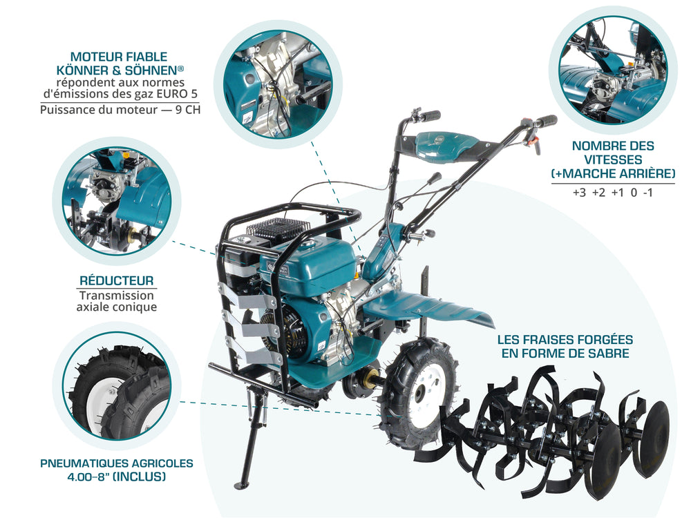 Мotoculteur à essence KS 9HP-1350G-3 (400)