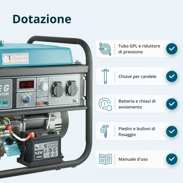 Γεννήτρια LPG/Βενζίνης «Könner & Söhnen» KS 5000E G