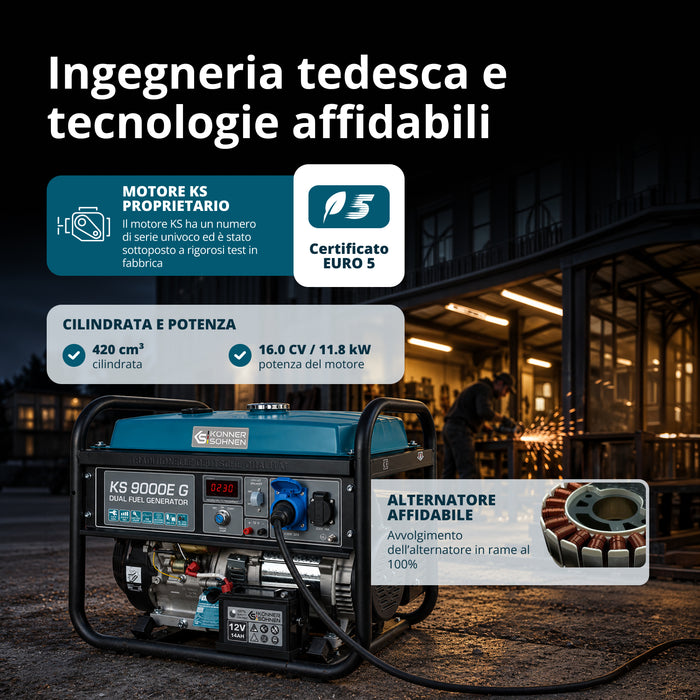 LPG/Benzin Generátor „Könner & Söhnen” KS 9000E G