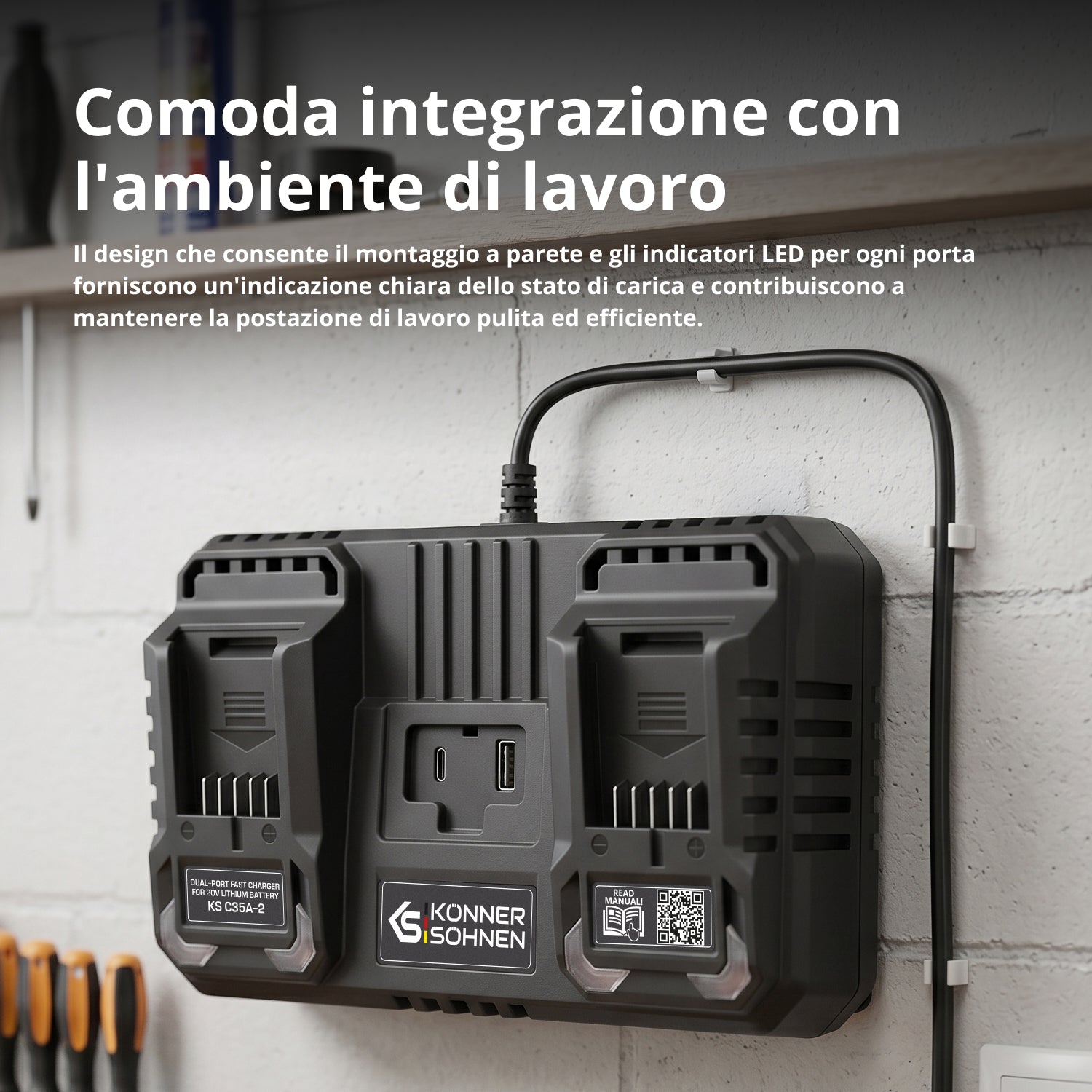 Carregador para bateria de lítio 20V KS C35A-2