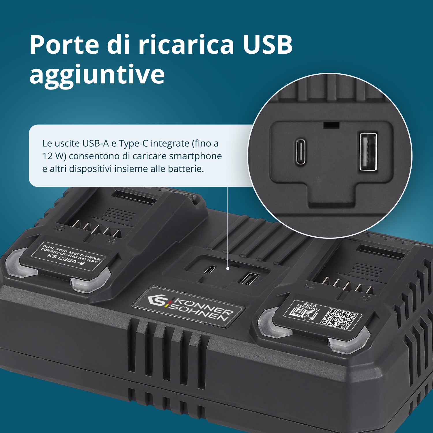 Carregador para bateria de lítio 20V KS C35A-2