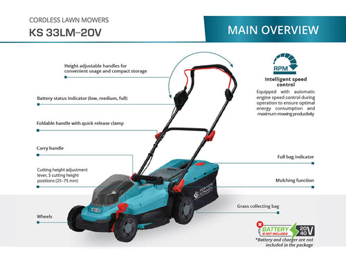 Безжична косачка за трева KS 33LM-20V