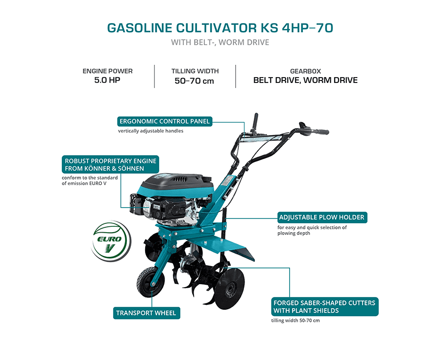 Benzínový kultivátor KS 4HP-70