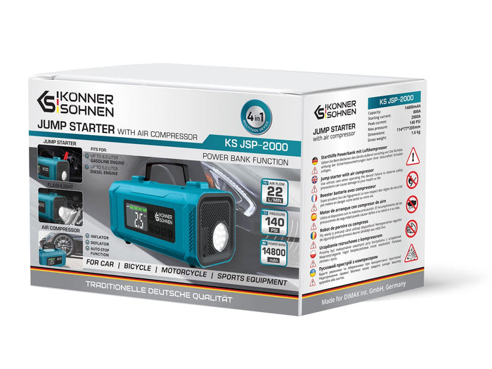 Startonderbreker met een op batterijen werkende compressor KS JSP-2000