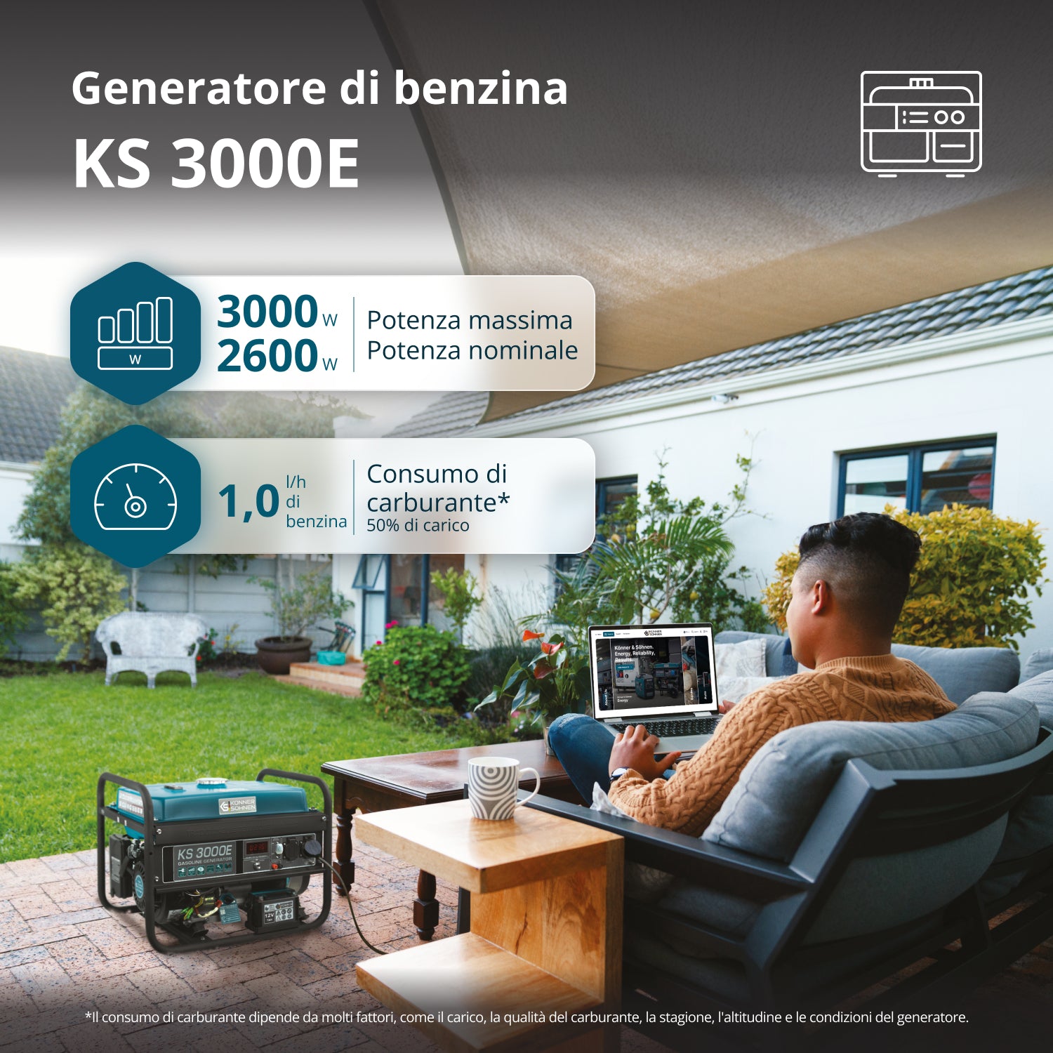 Benzínový generátor „Könner & Söhnen“ KS 3000E