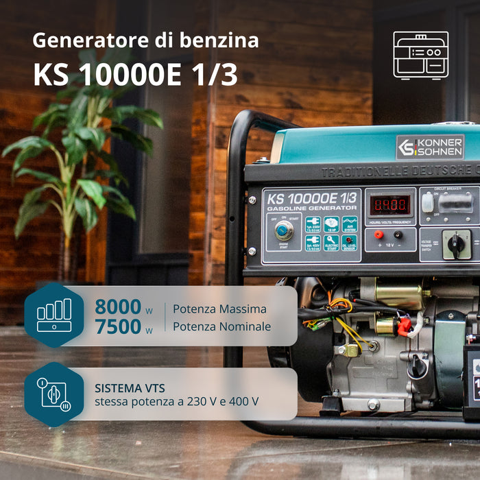 Bensiinikäyttöinen generaattori 'Könner & Söhnen' KS 10000E 1/3