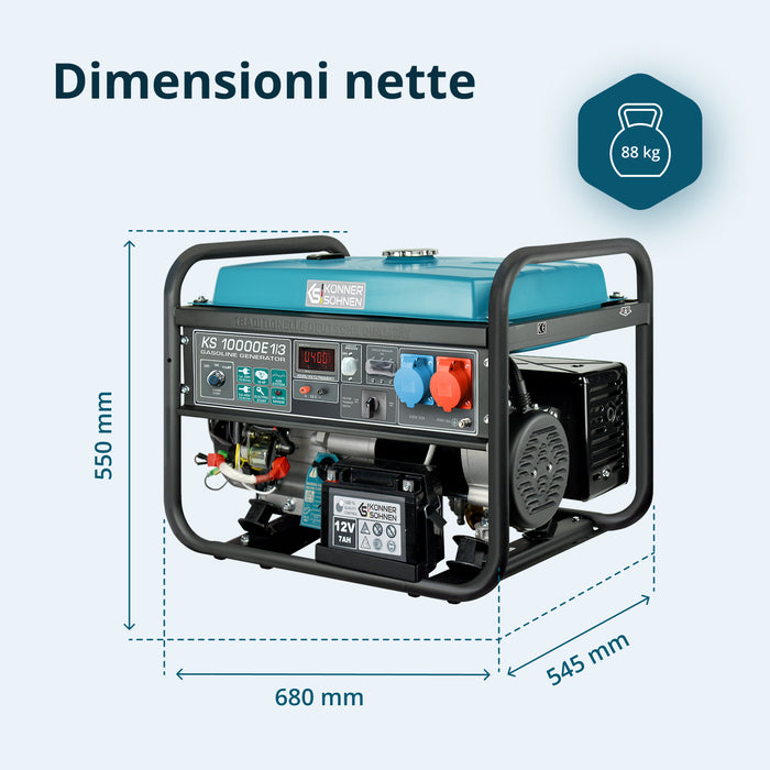 Bensiinikäyttöinen generaattori 'Könner & Söhnen' KS 10000E 1/3