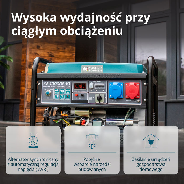 Generator benzynowy „Könner & Söhnen” KS 10000E 1/3