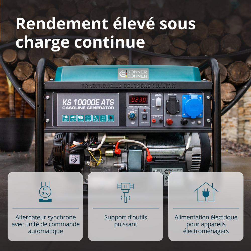 Groupe électrogène à essence "Könner & Söhnen" KS 10000E ATS