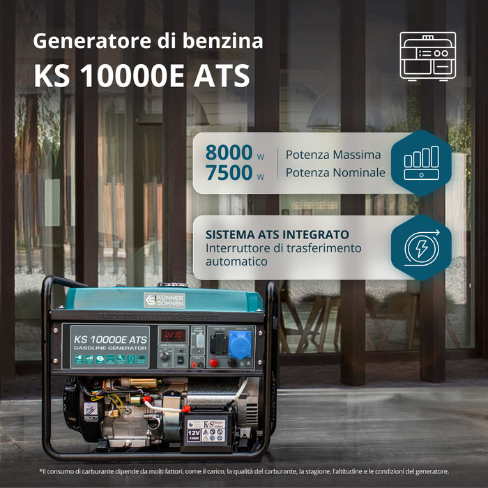 Бензинов генератор „Könner & Söhnen“ KS 10000E ATS