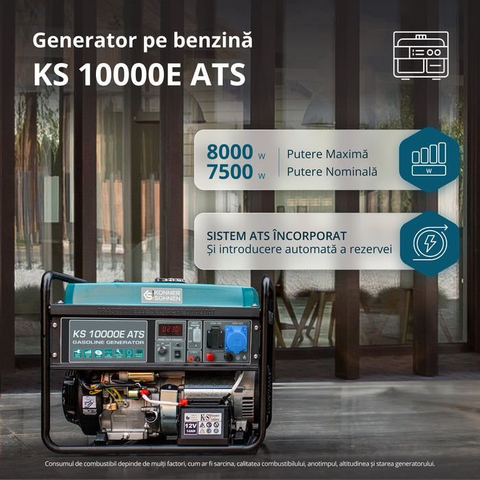 Generator pe benzină „Könner & Söhnen” KS 10000E ATS