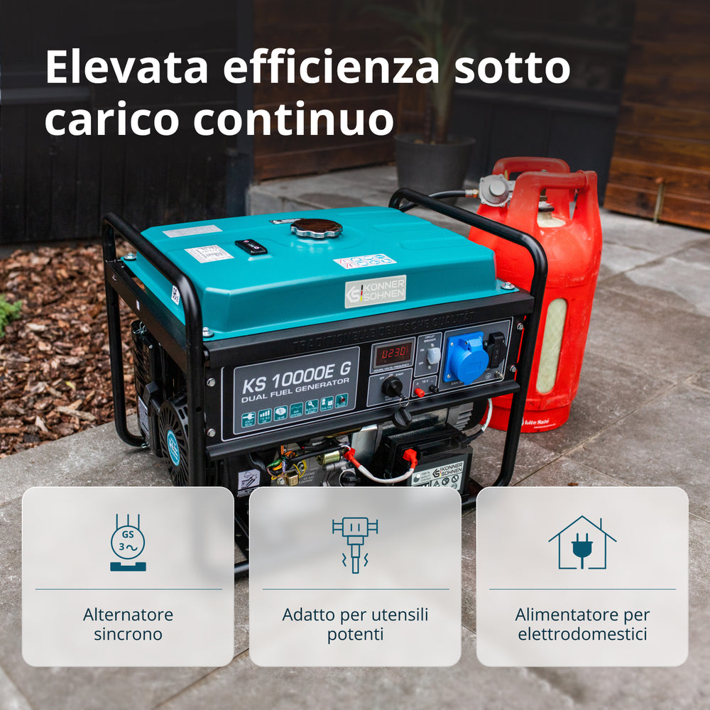 LPG/Bensiinigeneraattori 'Könner & Söhnen' KS 10000E G
