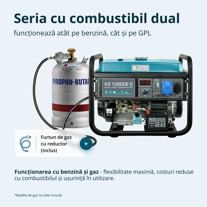 Generator GPL/Benzină „Könner & Söhnen” KS 10000E G