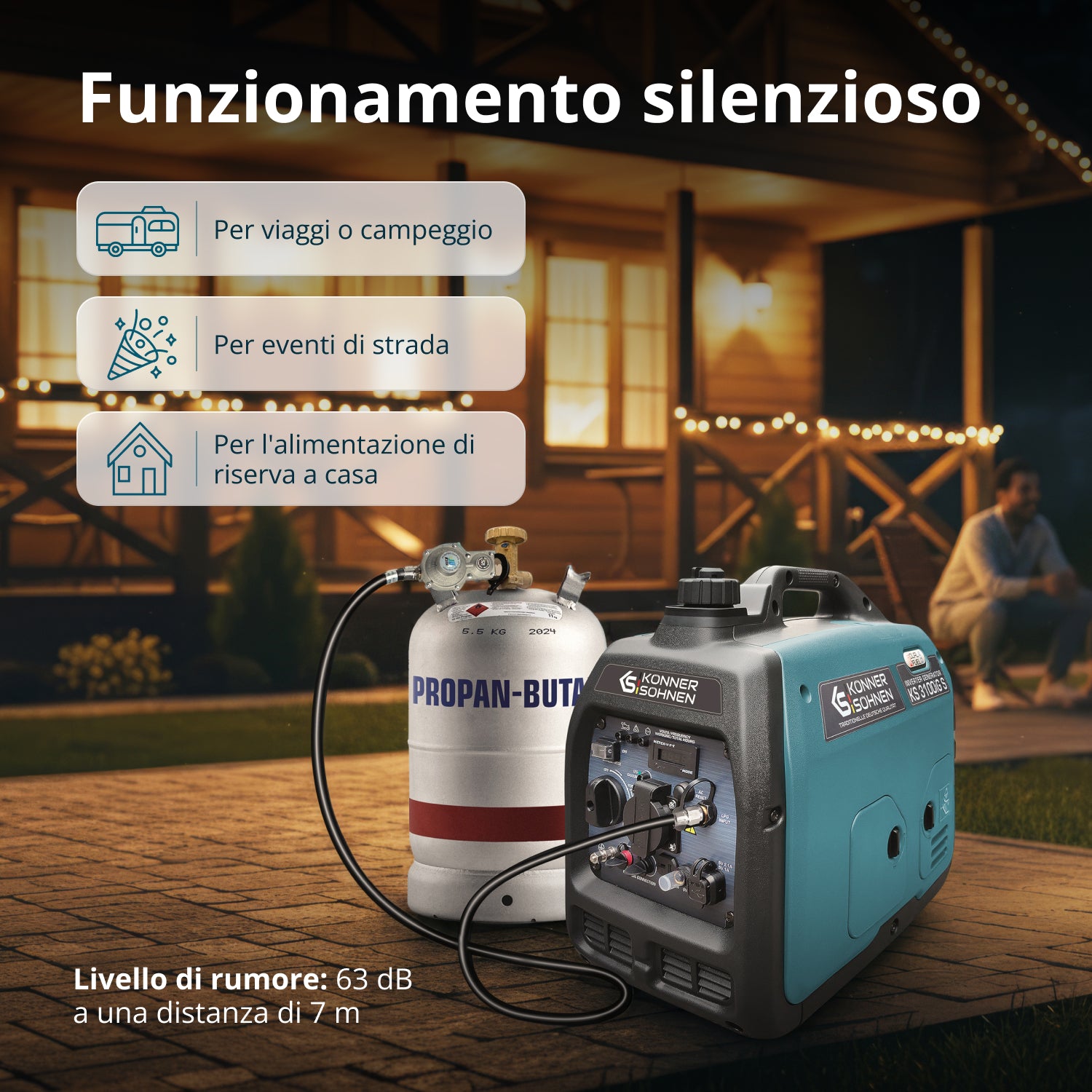 Invertorový generátor na LPG/benzín KS 3100iG S