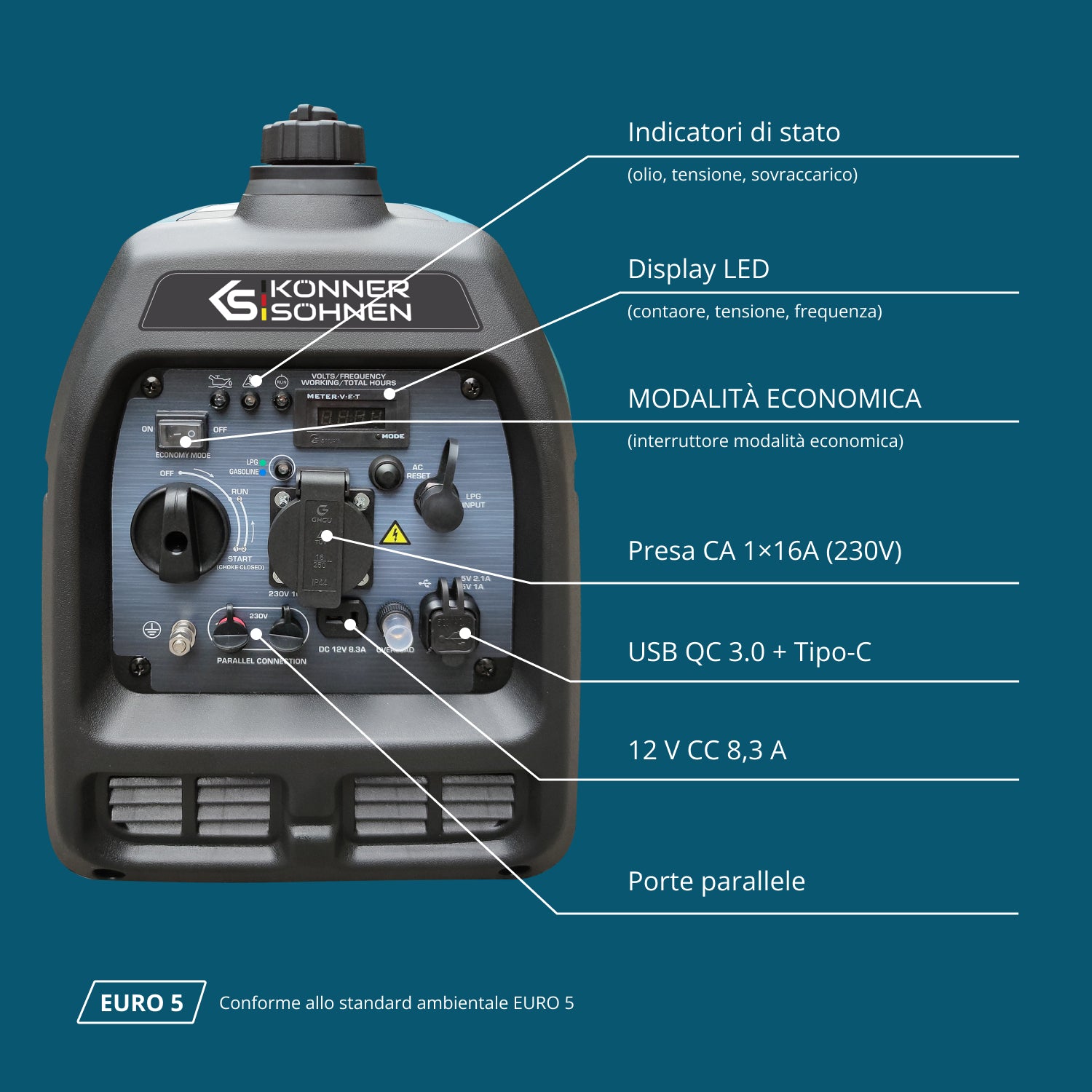Invertorový generátor na LPG/benzín KS 3100iG S