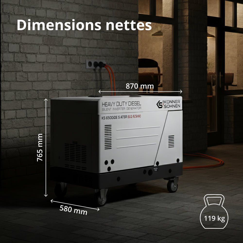 Groupe électrogène diesel inverter dans un caisson insonorisé KS 6500iDE S ATSR