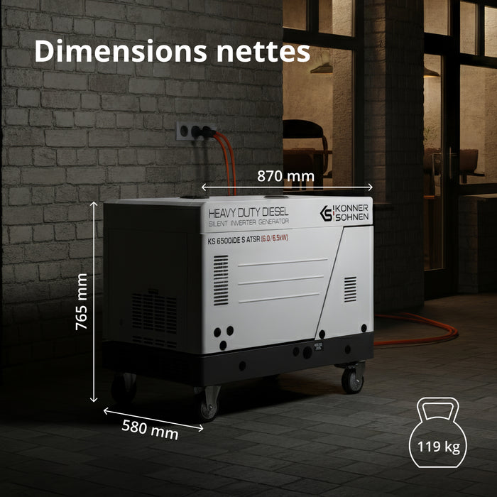 Groupe électrogène diesel inverter dans un caisson insonorisé KS 6500iDE S ATSR