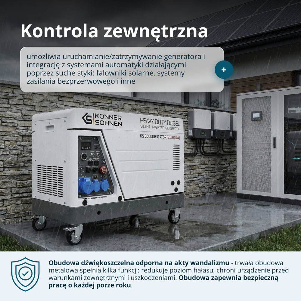 Agregat prądotwórczy inwerterowy diesla w obudowie dźwiękochłonnej KS 6500iDE S ATSR