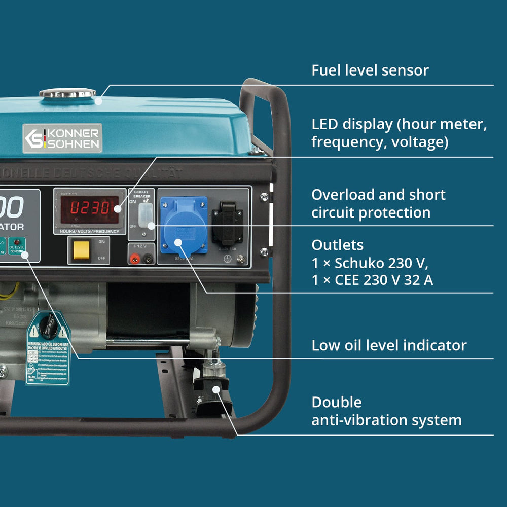 Benzinski generator „Könner & Söhnen“ KS 7000