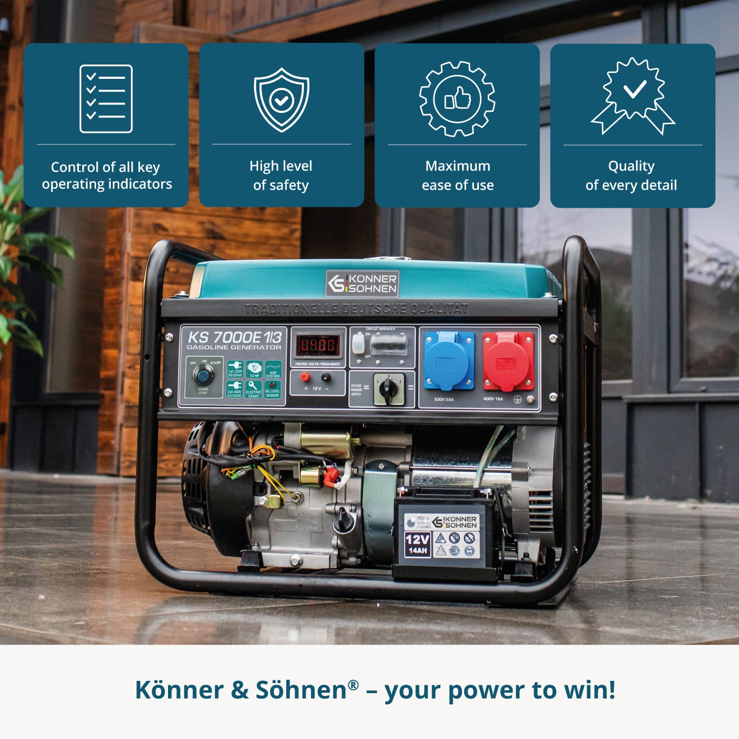 Benzinegenerator "Könner & Söhnen" KS 7000E 1/3