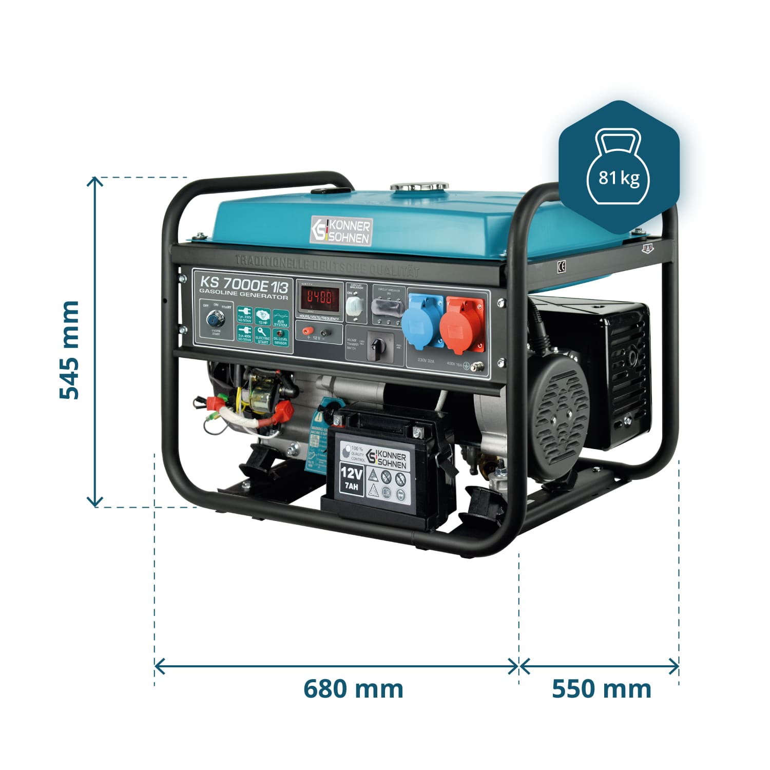 Benzinegenerator "Könner & Söhnen" KS 7000E 1/3