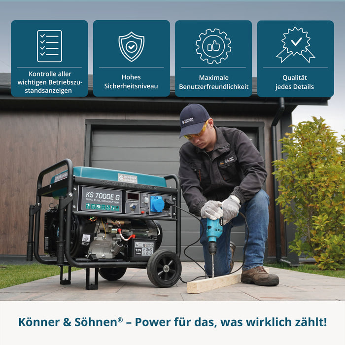 LPG/Benzin-Generator "Könner & Söhnen" KS 7000E G