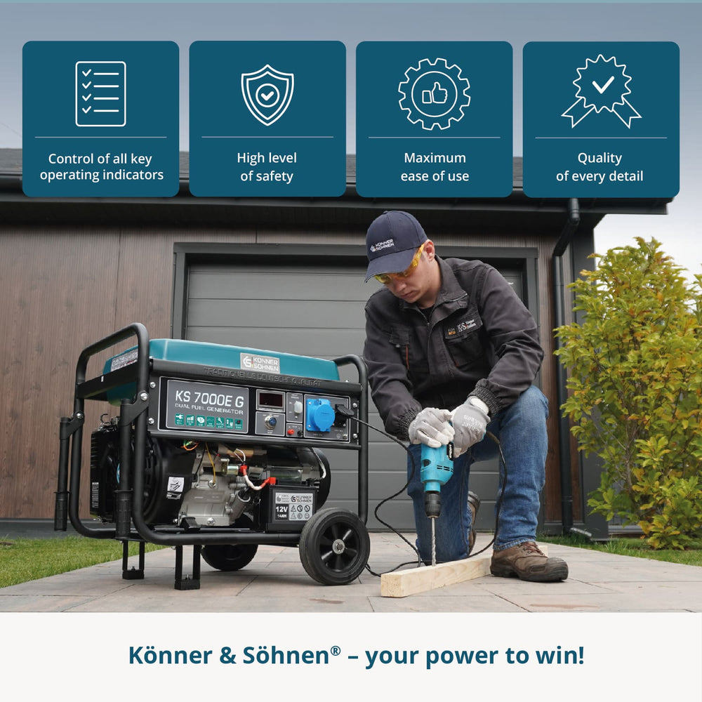 LPG/Bensiinigeneraattori 'Könner & Söhnen' KS 7000E G