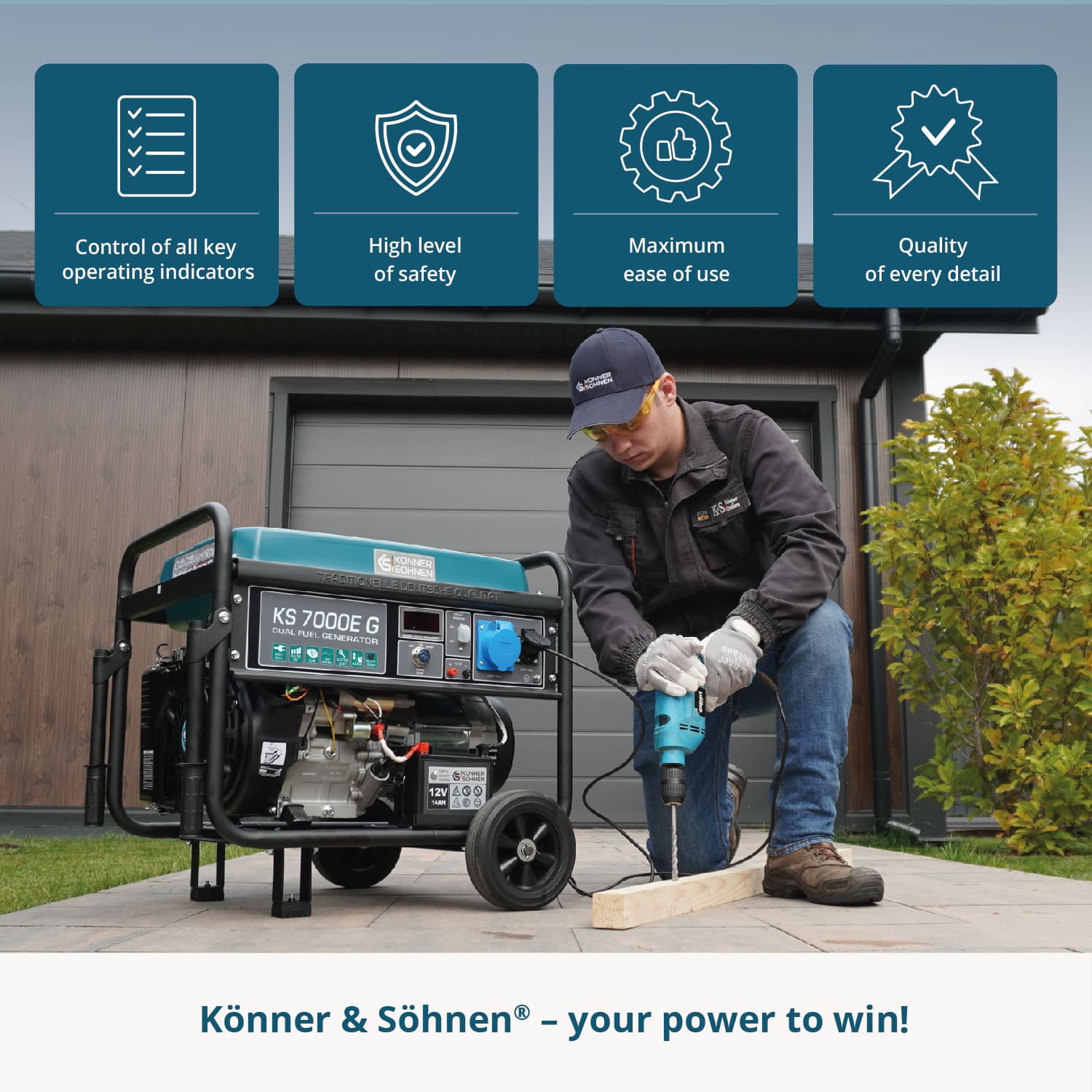 LPG/benzínový generátor „Könner & Söhnen“ KS 7000E G