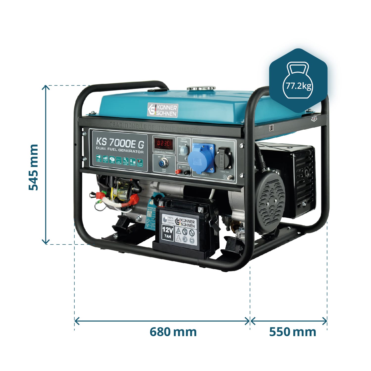 LPG/benzínový generátor „Könner & Söhnen“ KS 7000E G
