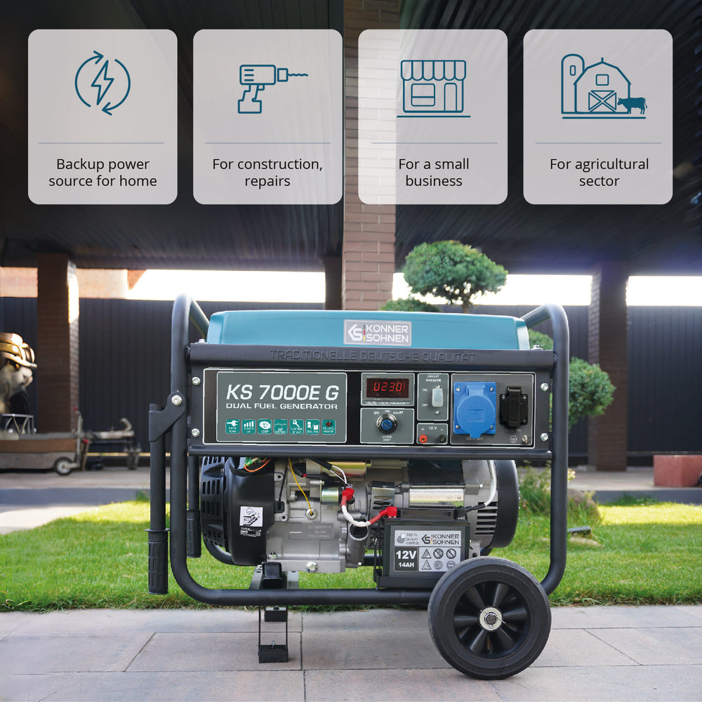 LPG/Bensiinigeneraattori 'Könner & Söhnen' KS 7000E G