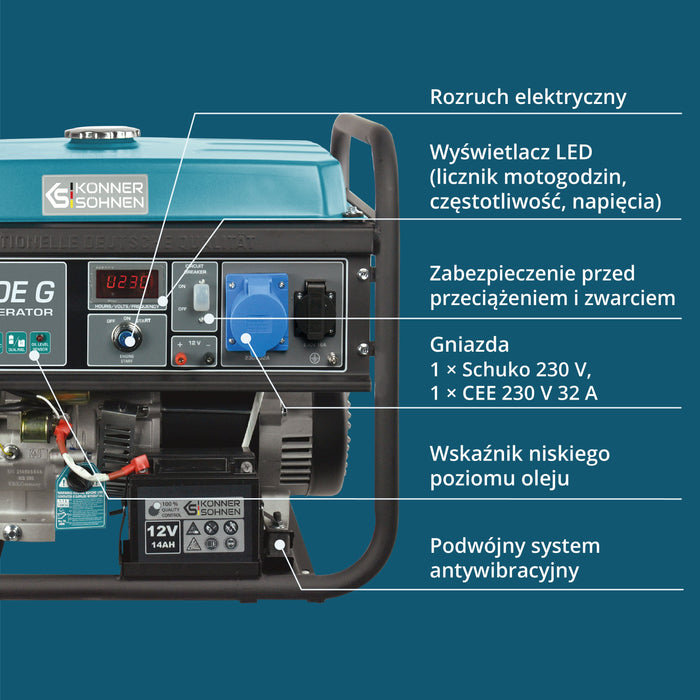 Generator LPG/Benzyna „Könner & Söhnen” KS 7000E G