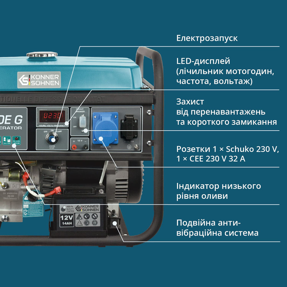 Генератор LPG/Бензин «Könner & Söhnen» KS 7000E G