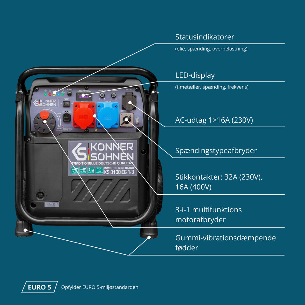 LPG/benzin invertergenerator KS 8100iEG 1/3