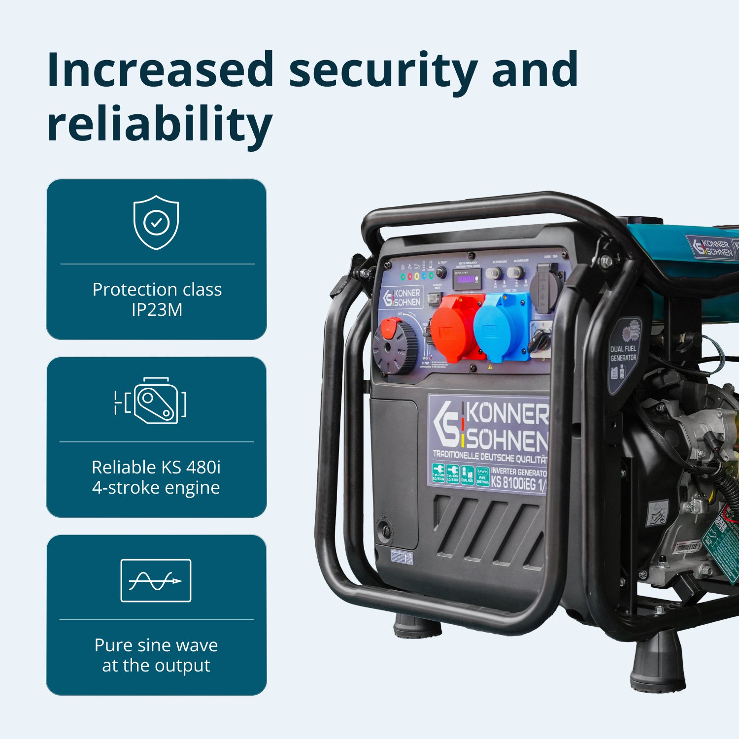 LPG/gasoline inverter generator KS 8100iEG 1/3