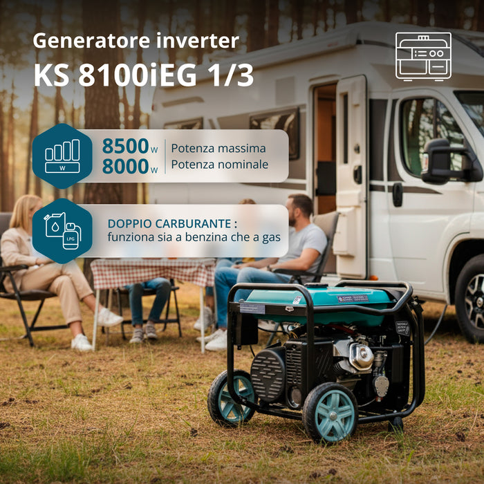 LPG/bensin invertergenerator KS 8100iEG 1/3