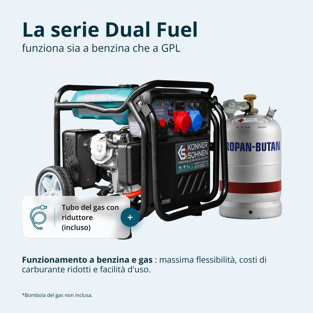 LPG/bensin invertergenerator KS 8100iEG 1/3