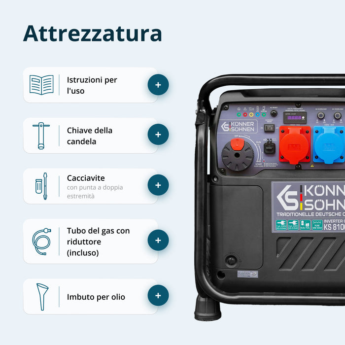 LPG/bensin invertergenerator KS 8100iEG 1/3