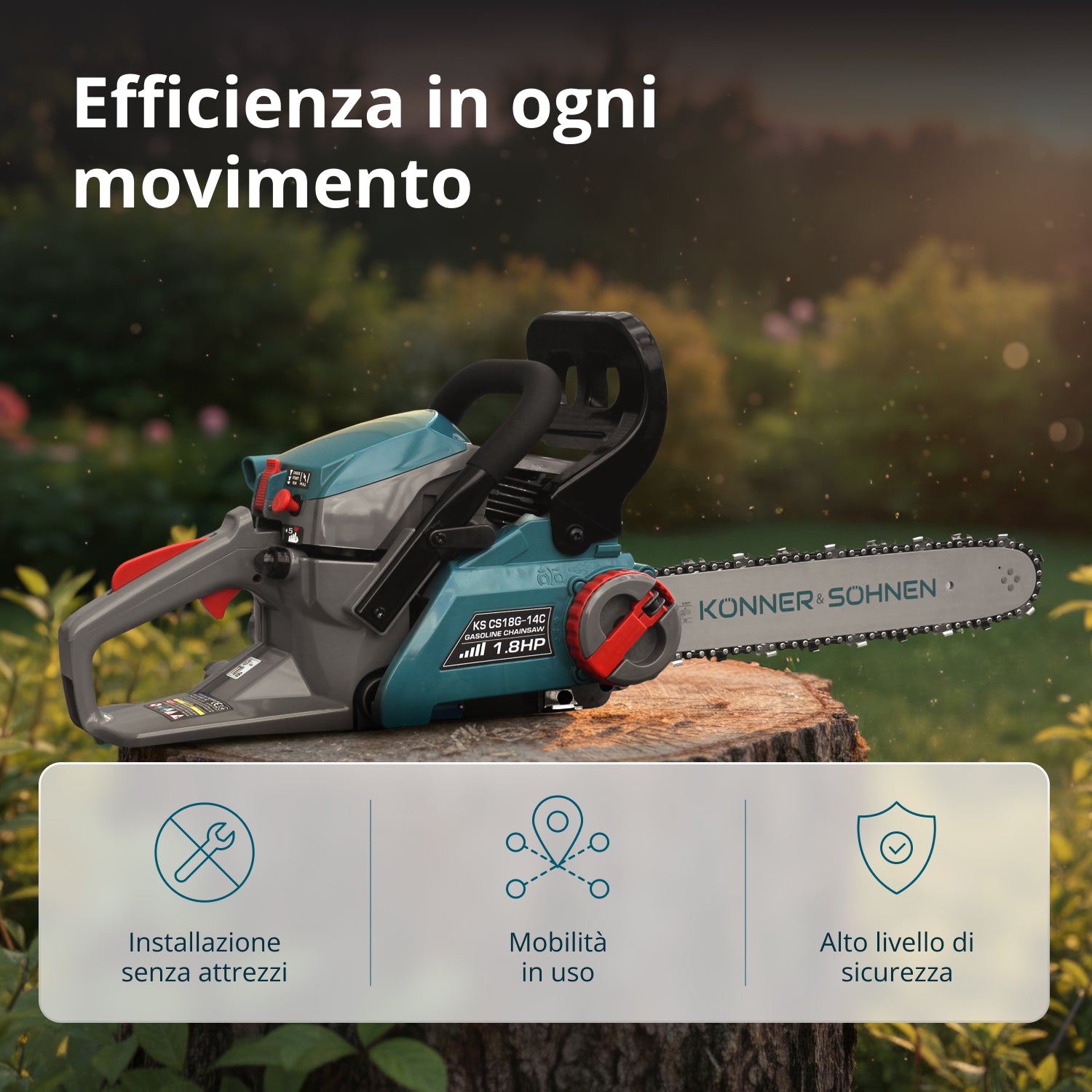 Benzines láncfűrész KS CS18G-14C