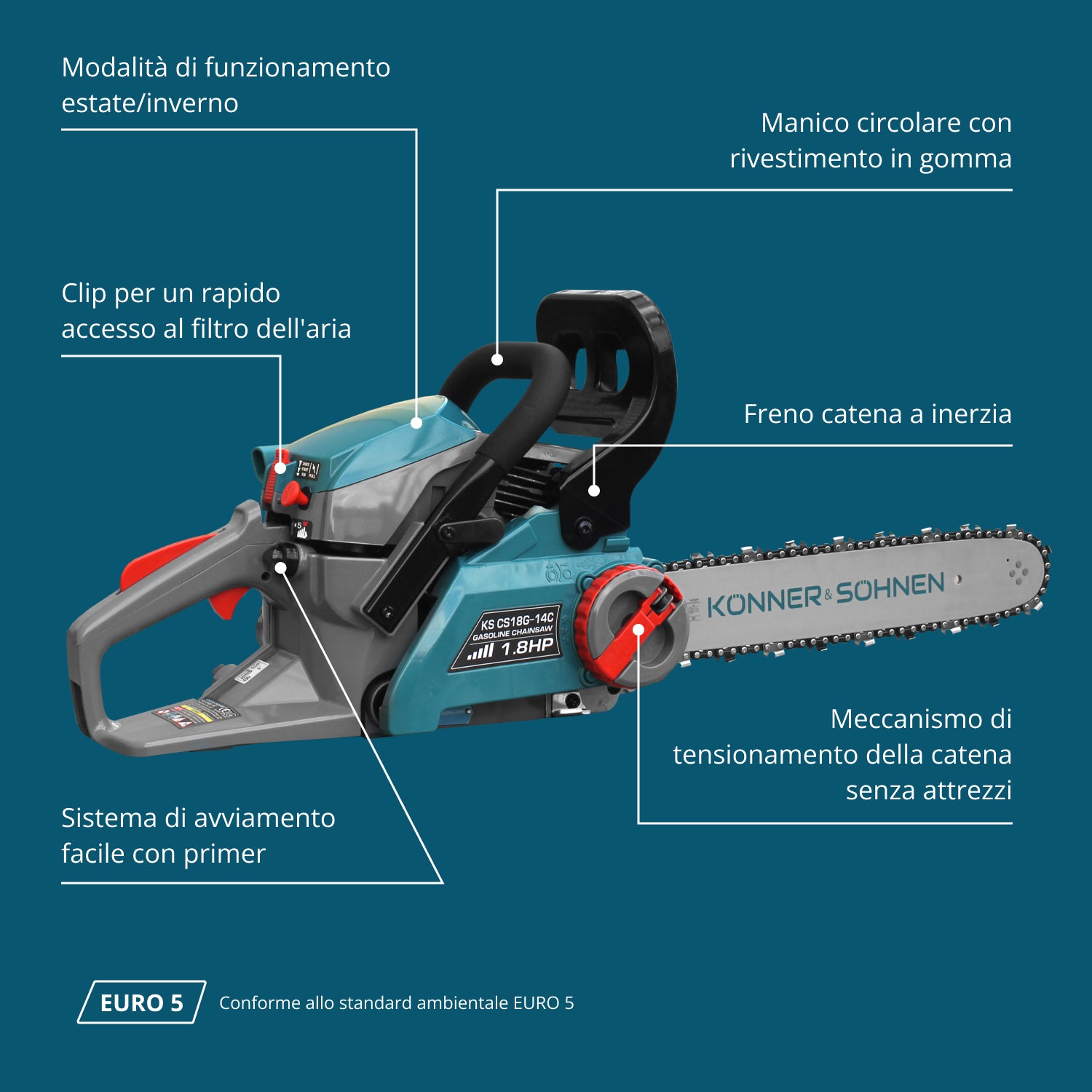 Benzines láncfűrész KS CS18G-14C