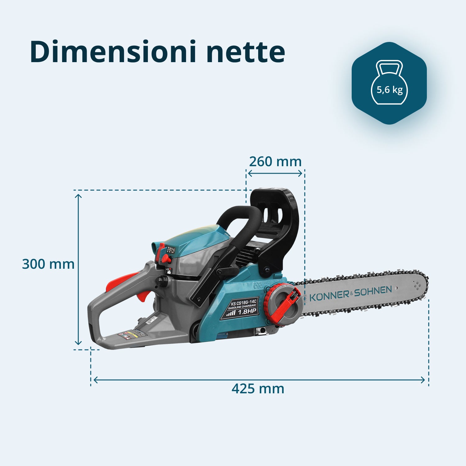 Benzines láncfűrész KS CS18G-14C