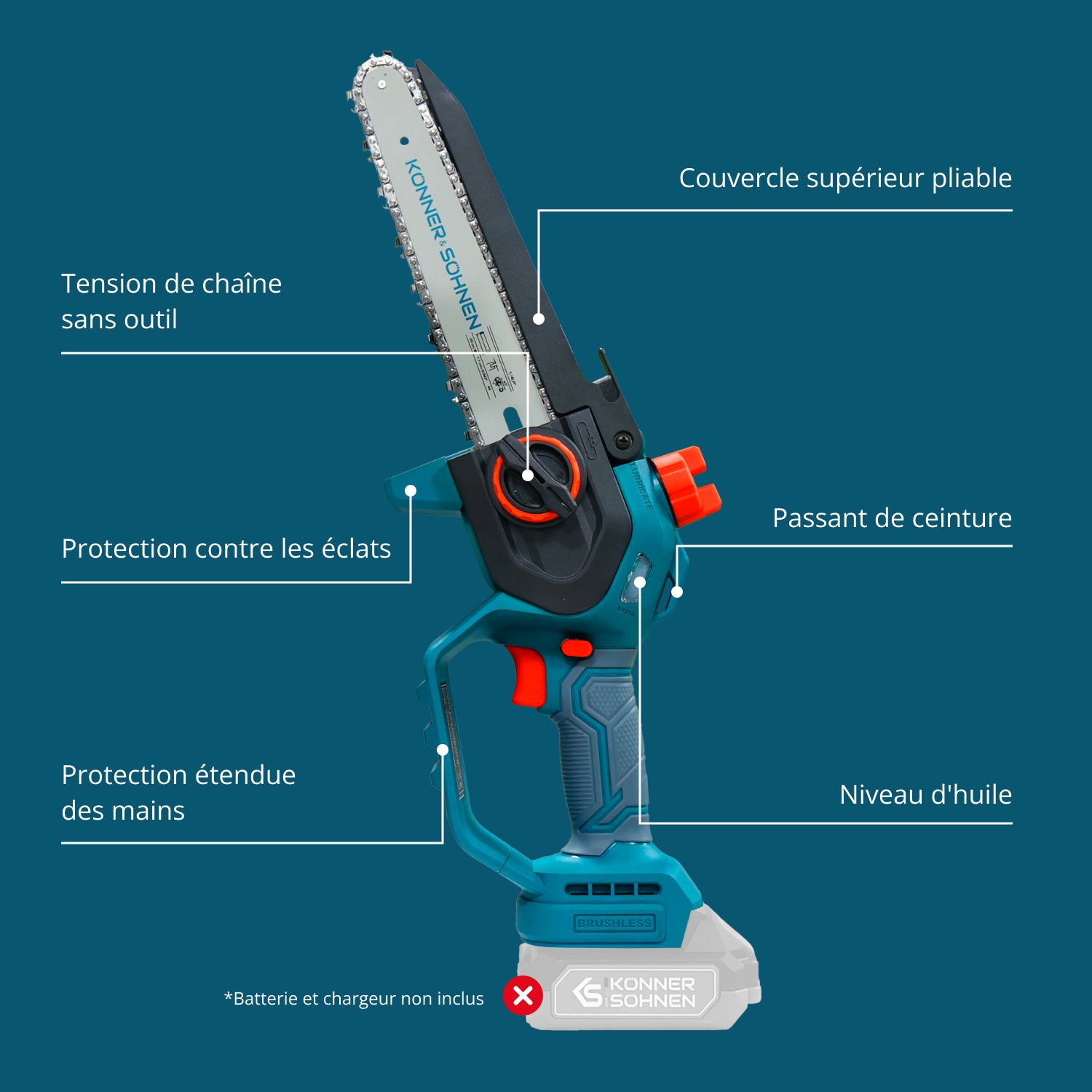Motosega Mini a Batteria KS MCS20V-8