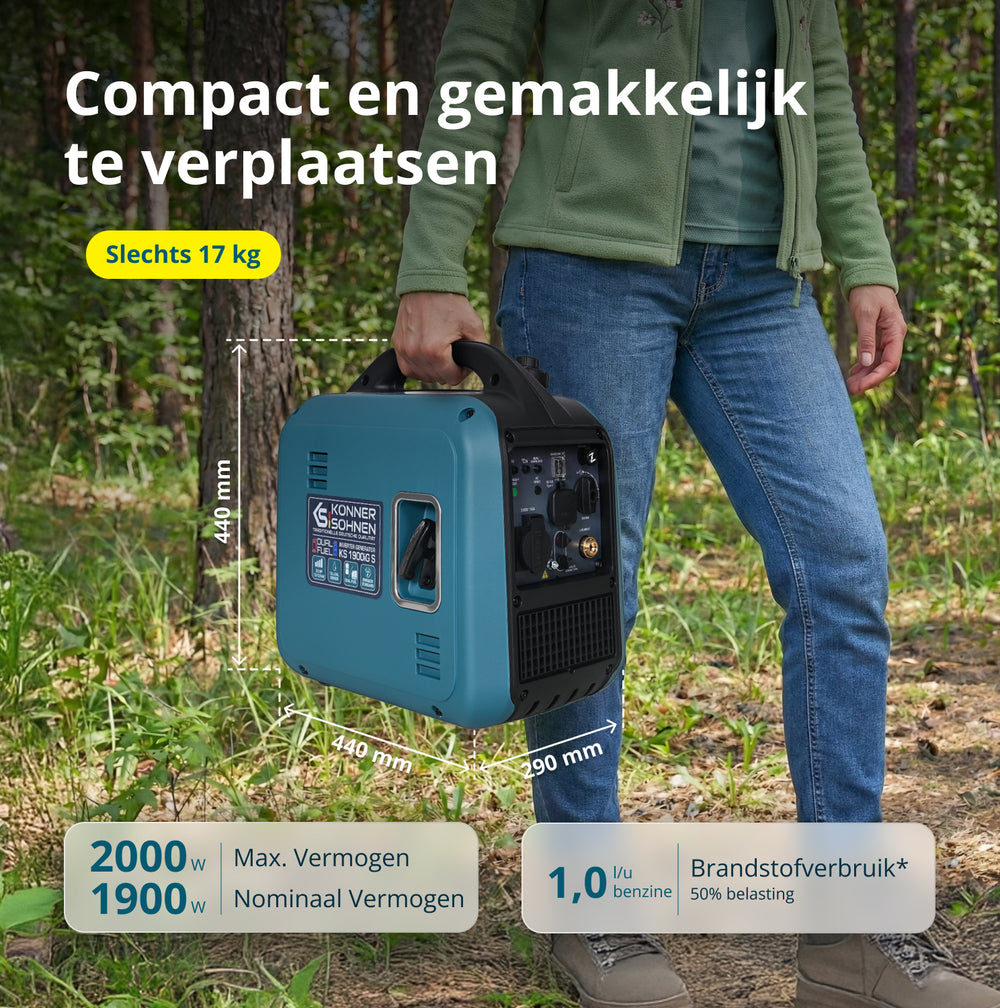 Invertergenerator (LPG/benzine) KS 1900iG S (Refurbished – Zo goed als nieuw)