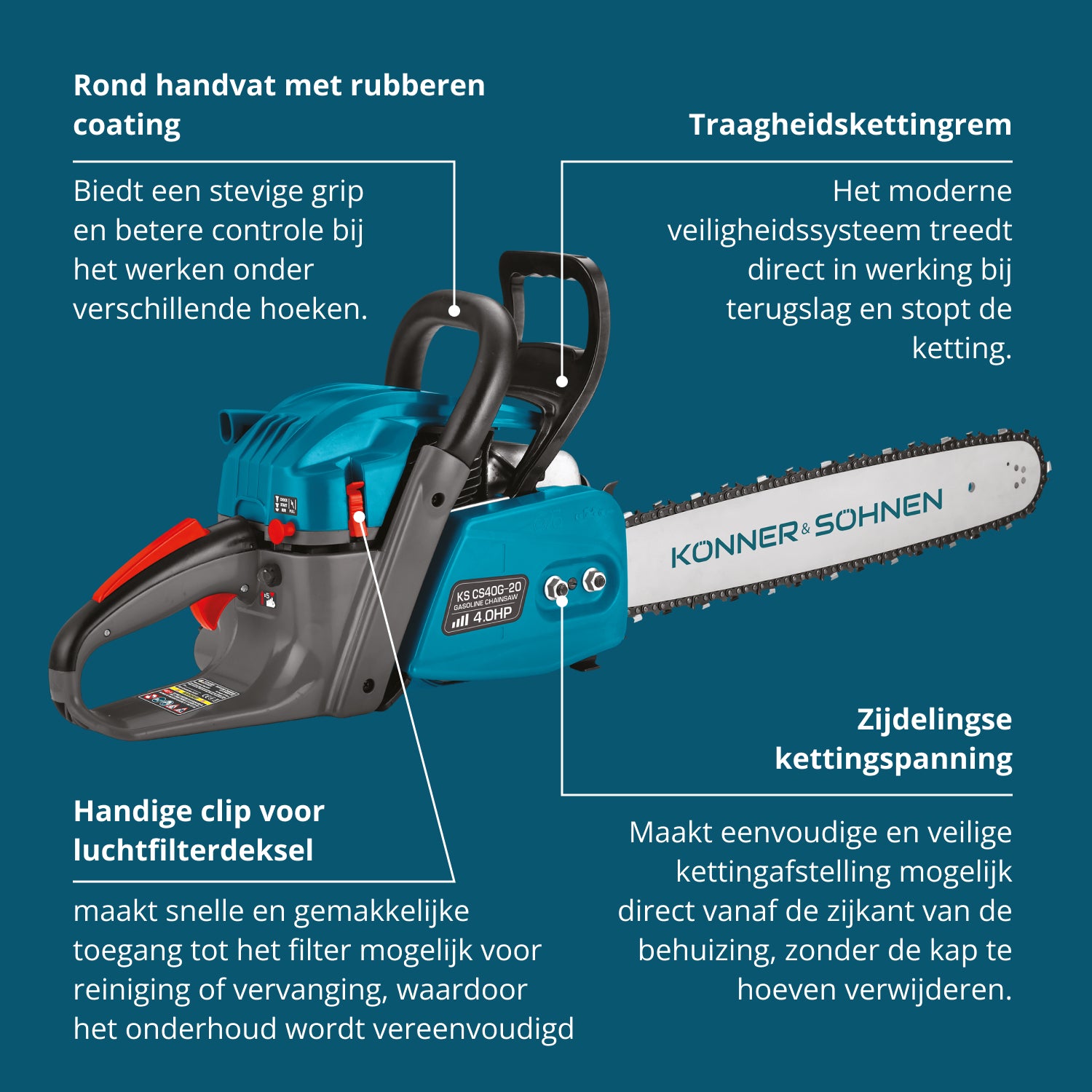 Benzinekettingzaag KS CS40G-20