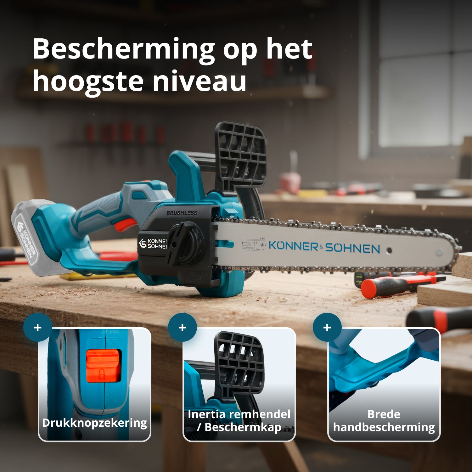 Snoerloze Mini Kettingzaag KS MCS20V-12 SET