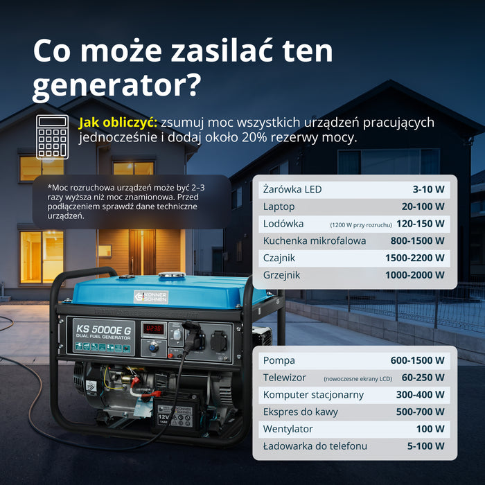Generator LPG/Benzyna „Könner & Söhnen” KS 5000E G